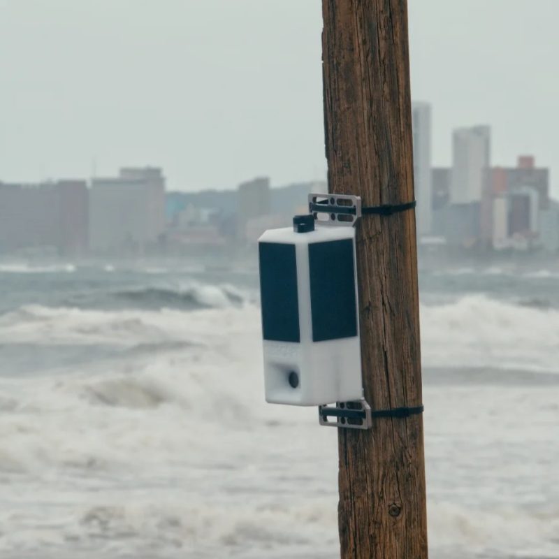 F12MP Time Lapse Camera pole mounted for beach monitoring